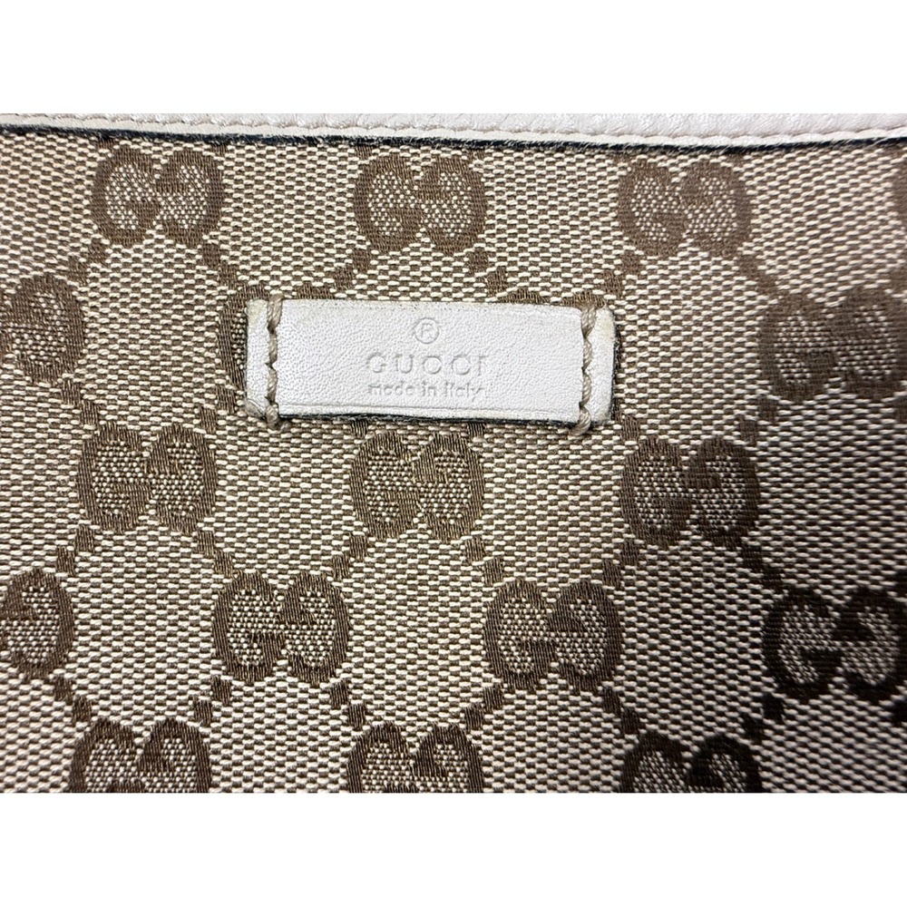 Gucci GG Monogram Canvas Messenger Crossbody Shoulder Bag‎ Beige Brownr - Picture 3 of 14